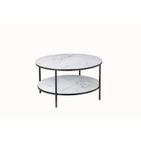 COUCHTISCH 80/80/45 cm rund Schwarz, Weiß  - Schwarz/Weiß, Design, Glas/Metall (80/80/45cm) - Livetastic