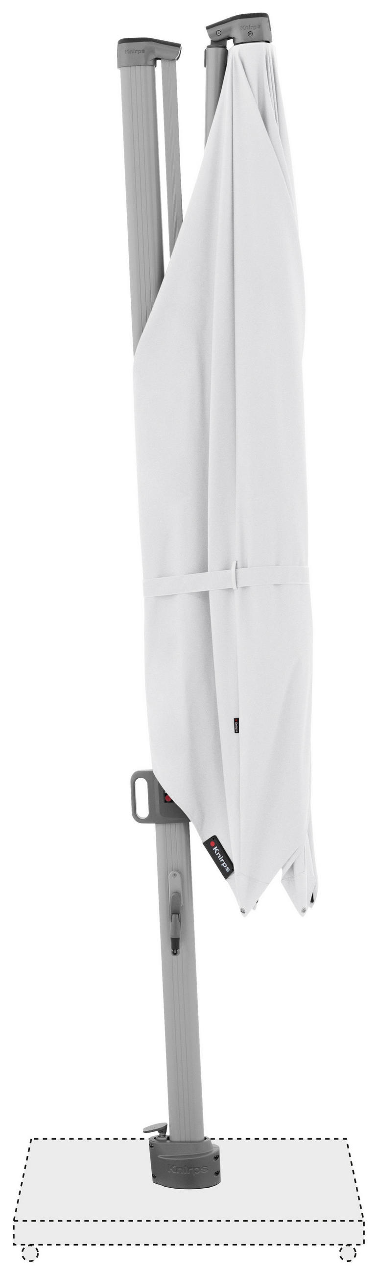 AMPELSCHIRM 275 cm Weiß  - Silberfarben/Alufarben, KONVENTIONELL, Textil/Metall (275/263cm) - KNIRPS