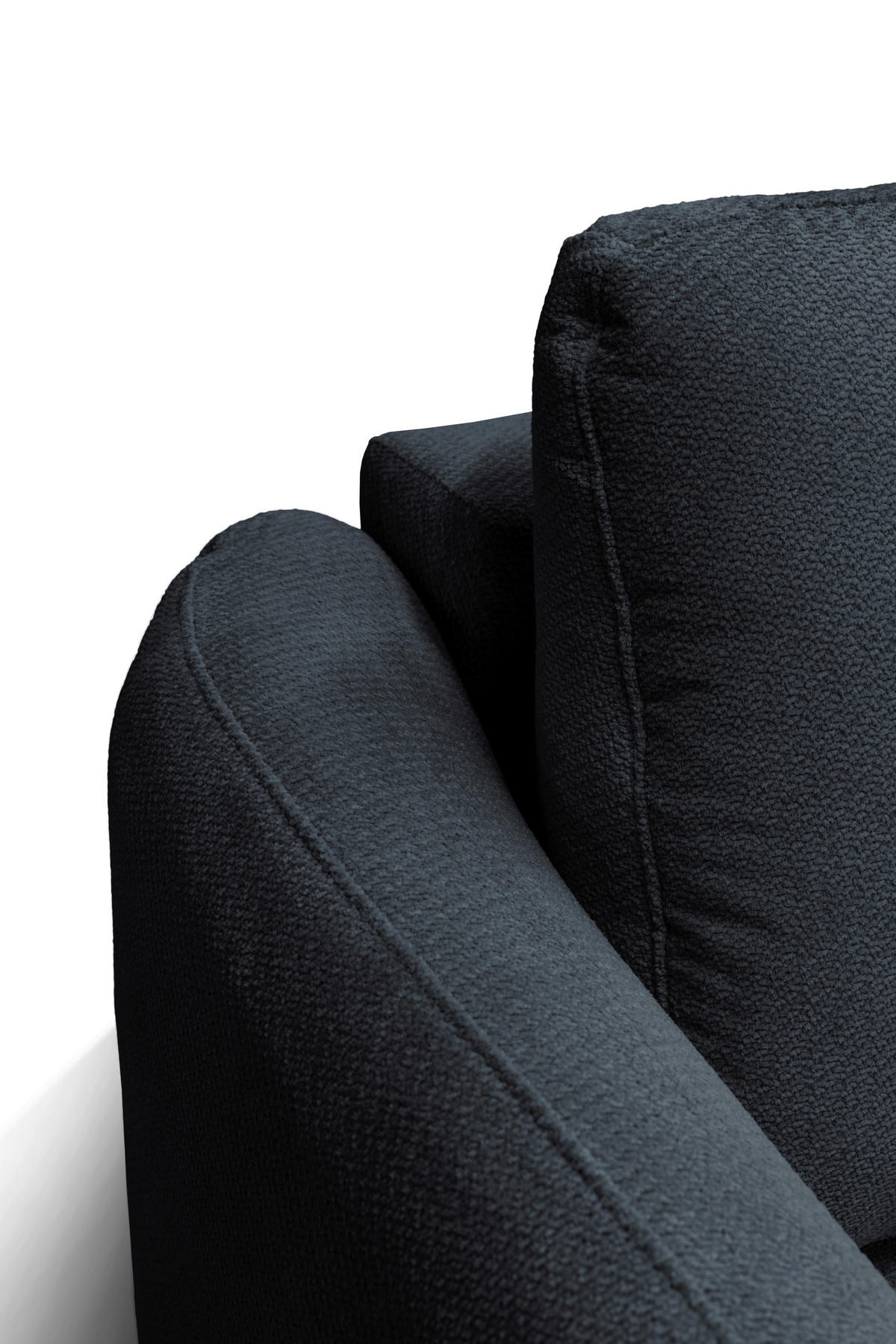 ECKSOFA PORTO Graphitfarben  - Schwarz/Graphitfarben, Design, Textil (270/154cm) - MID.YOU