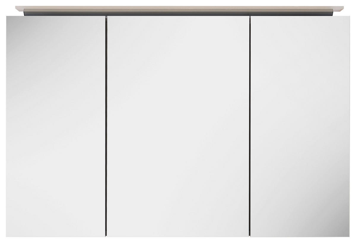 SPIEGELSCHRANK 100/64/15 cm  - Eichefarben/Silberfarben, KONVENTIONELL, Glas/Holzwerkstoff (100/64/15cm) - Novel