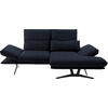 ECKSOFA in Echtleder Dunkelblau  - Schwarz/Dunkelblau, Design, Leder/Metall (210/130cm) - Dieter Knoll