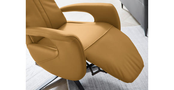 RELAXSESSEL in Leder Senfgelb - Senfgelb/Schwarz, Design, Leder/Metall (71/112/83cm) - Dieter Knoll