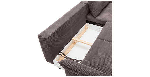 ECKSOFA Braun Chenille - Schwarz/Braun, KONVENTIONELL, Textil/Metall (255/164cm) - Carryhome