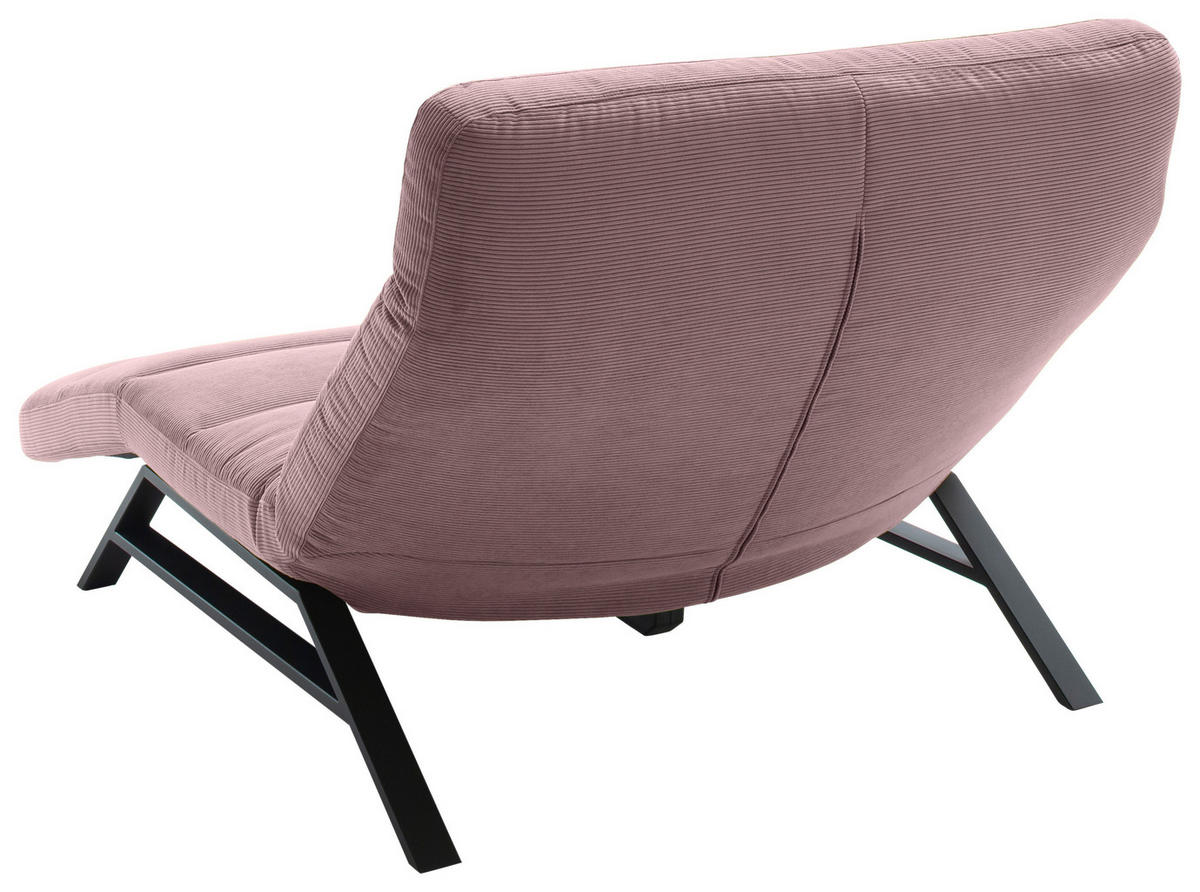 RELAXLIEGE Feincord Altrosa  - Schwarz/Altrosa, Design, Textil/Metall (120/54-113/158-198cm) - Pure Home Lifestyle