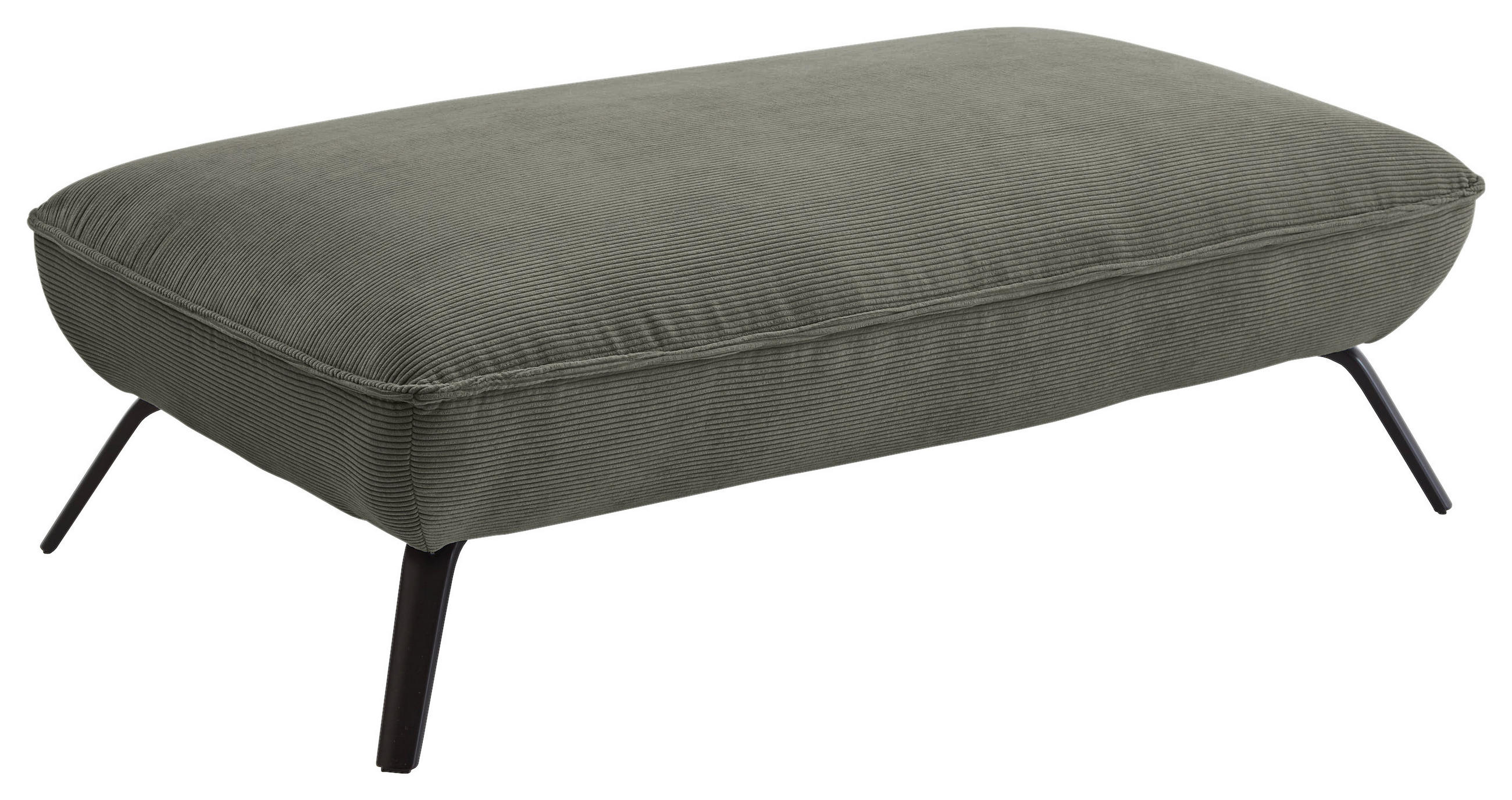 HOCKER in Textil Olivgrün  - Schwarz/Olivgrün, Design, Textil/Metall (142/43/80cm) - Moderano