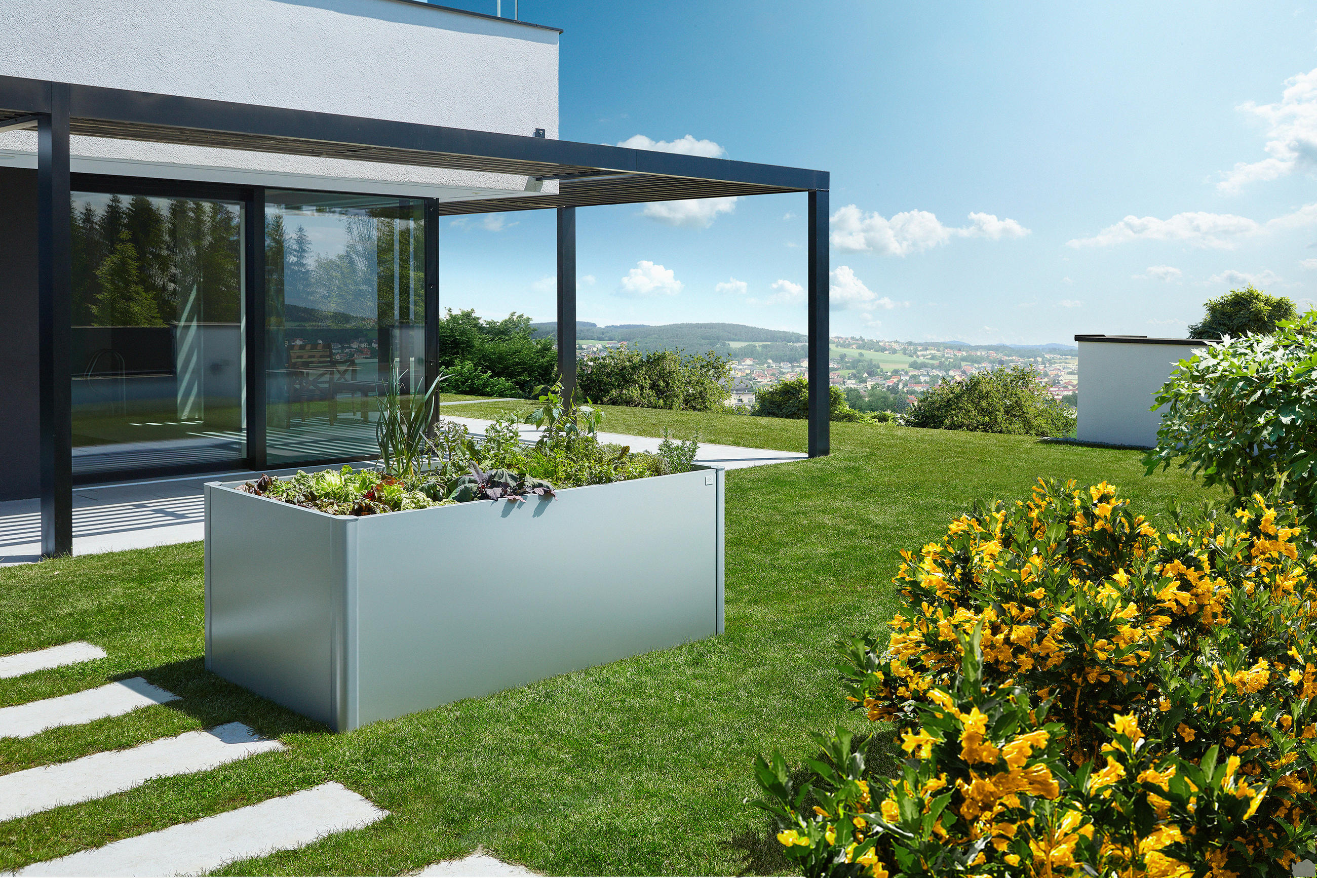 HOCHBEET - Silberfarben, Design, Metall (201/77/102cm) - Biohort