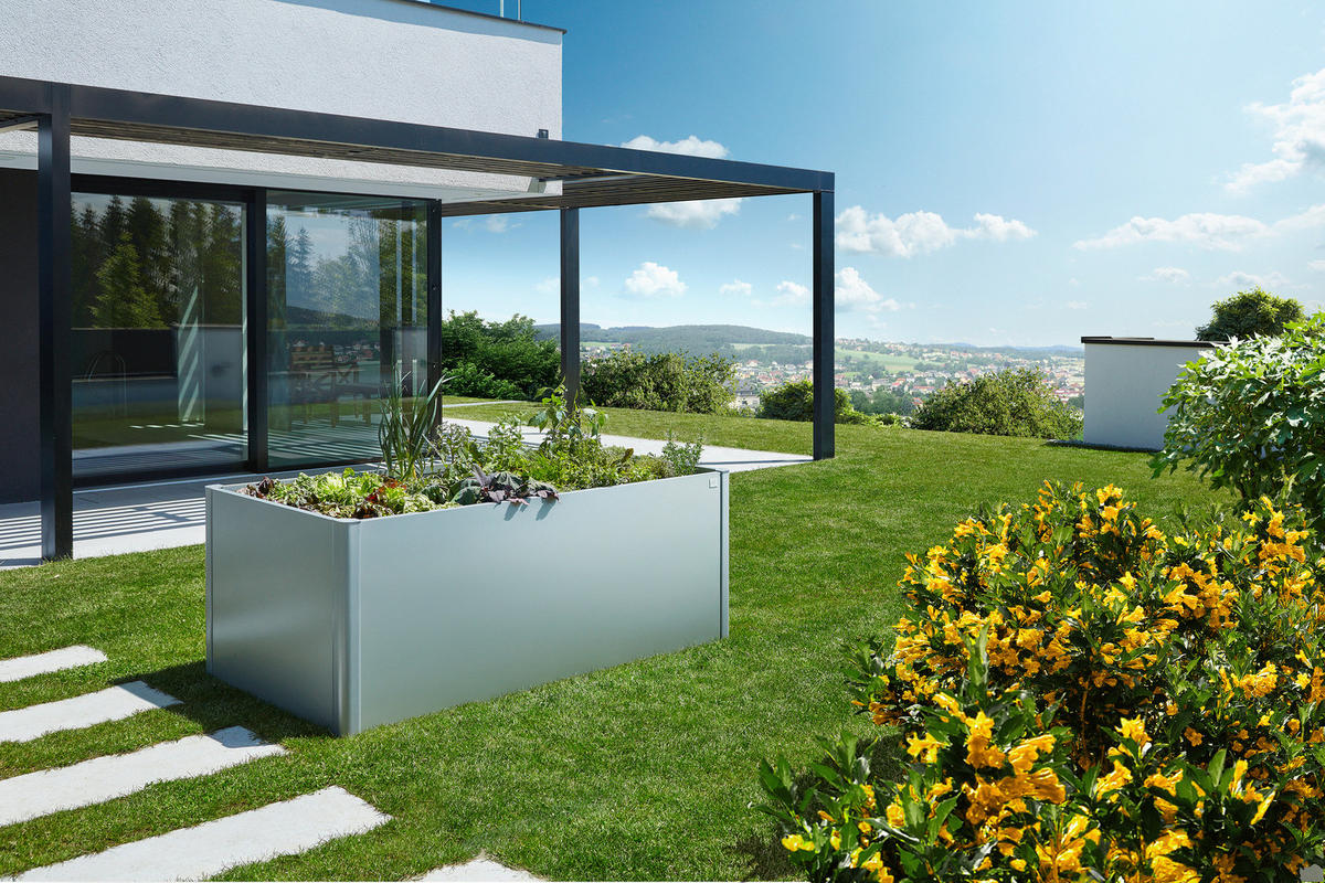 HOCHBEET - Silberfarben, Design, Metall (201/77/102cm) - Biohort