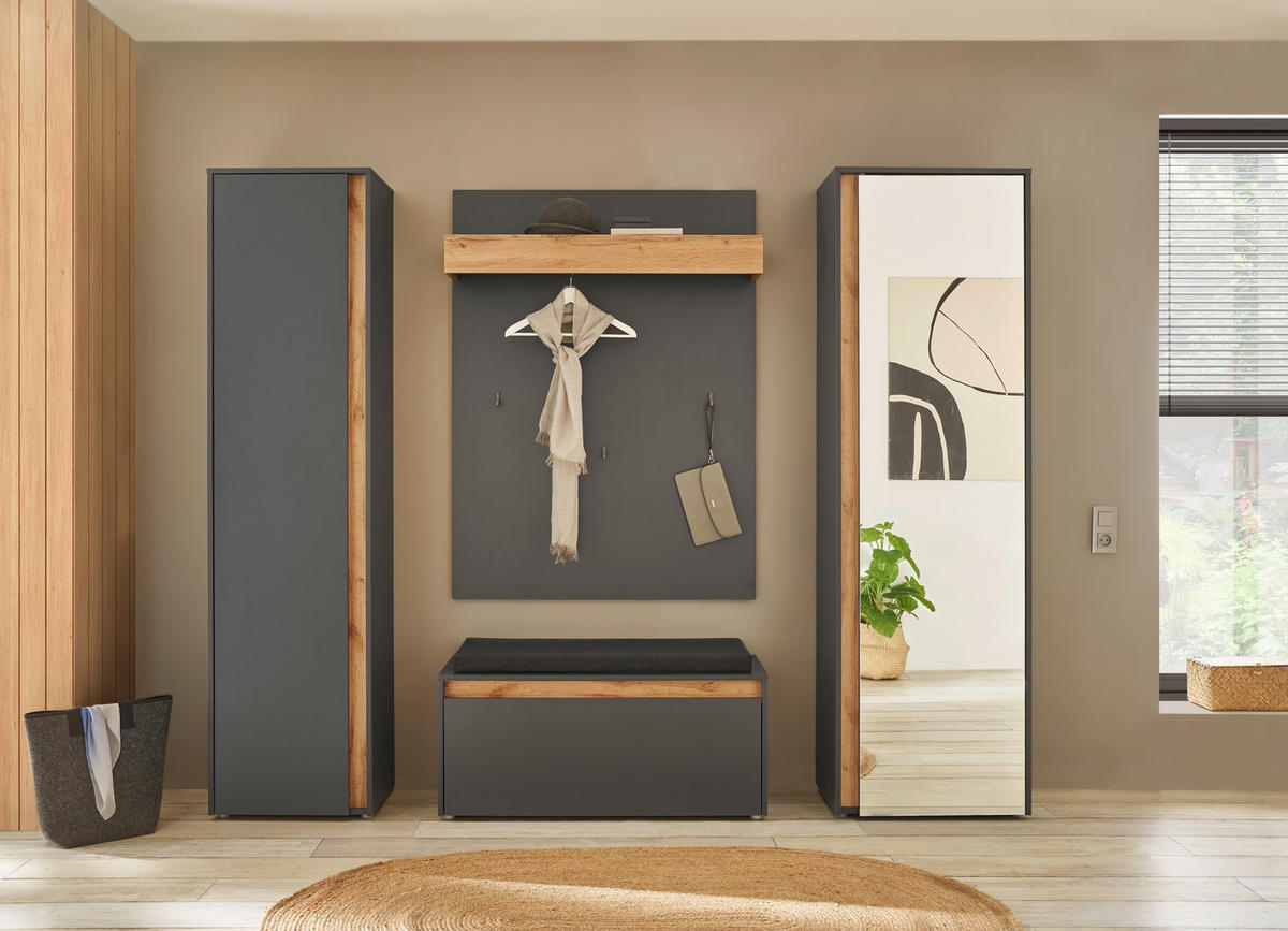 GARDEROBENSCHRANK  in 50/200/40 cm  - Anthrazit/Eiche Wotan, Design, Holzwerkstoff/Kunststoff (50/200/40cm) - Modante