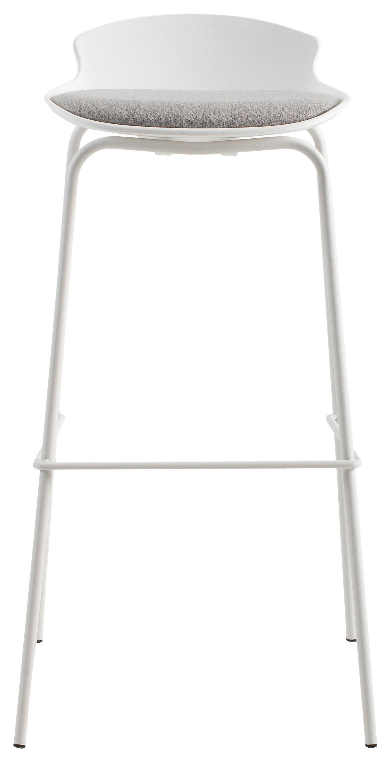 BARHOCKER in Metall, Kunststoff, Textil Weiß, Hellgrau  - Hellgrau/Weiß, Design, Kunststoff/Textil (38,5/86/42cm) - Boxxx