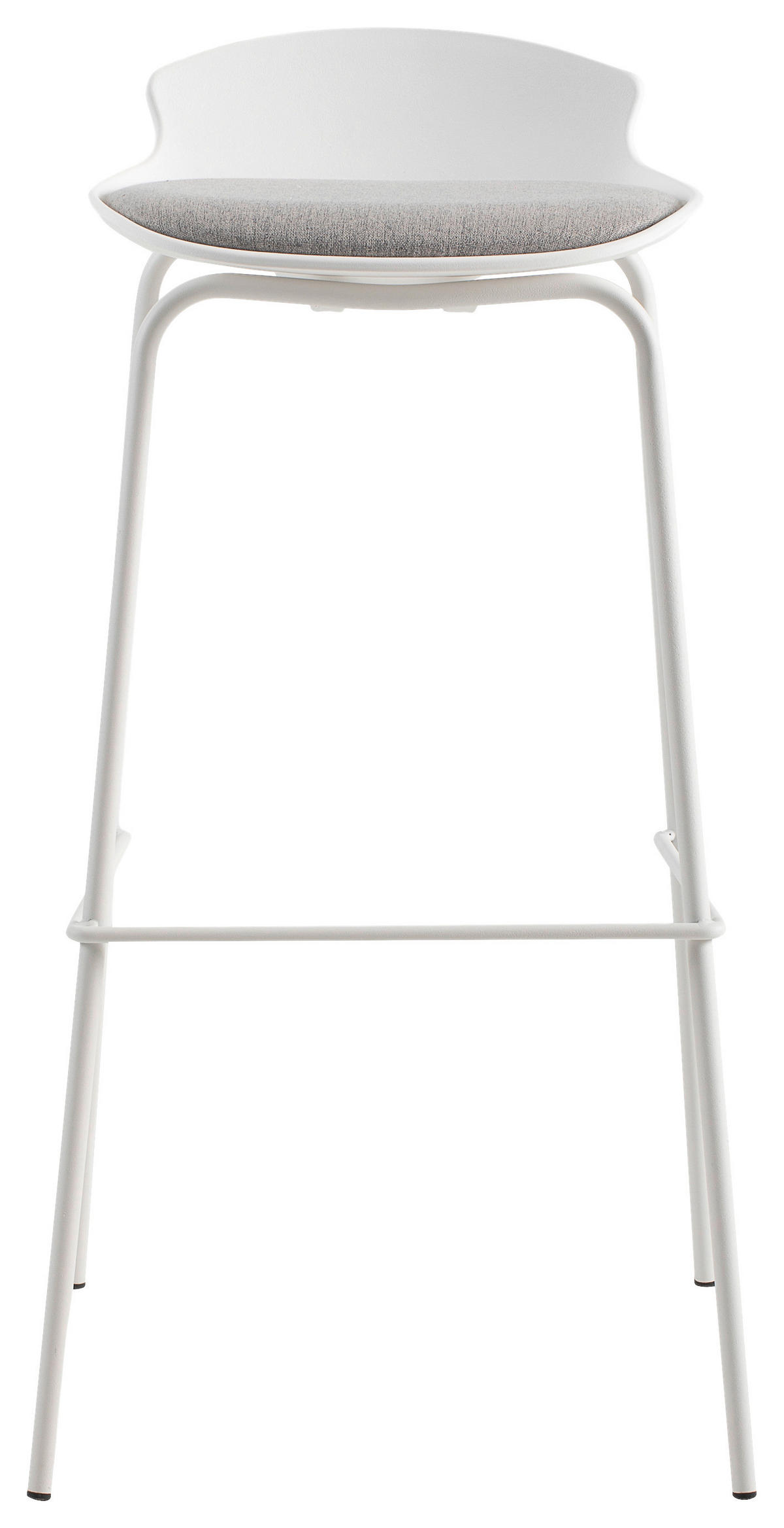 BARHOCKER in Metall, Kunststoff, Textil Weiß, Hellgrau  - Hellgrau/Weiß, Design, Kunststoff/Textil (38,5/86/42cm) - Boxxx