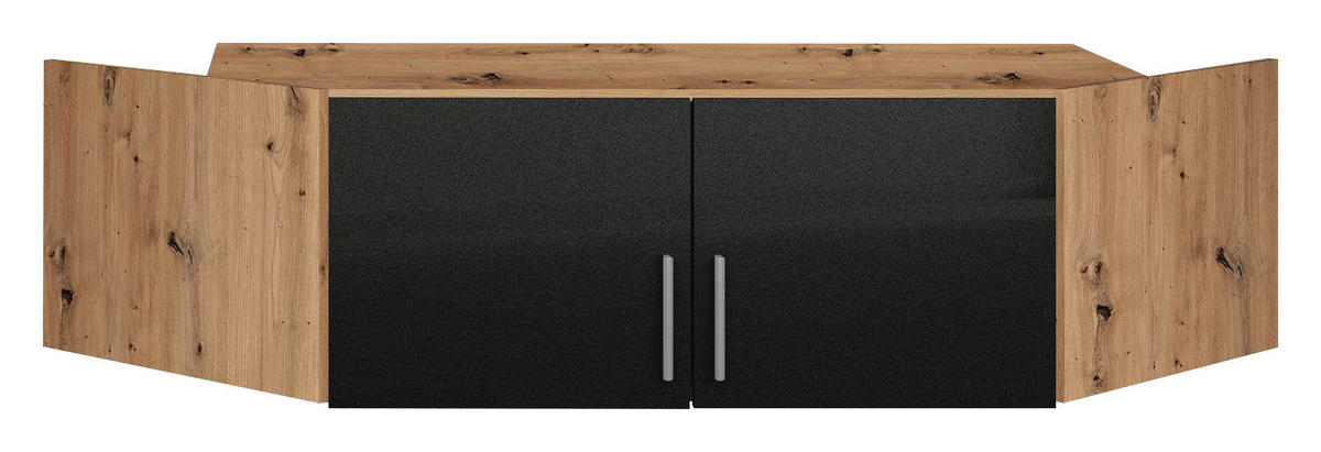 AUFSATZSCHRANK 117/39/117 cm Dunkelgrau, Eiche Artisan  - Dunkelgrau/Silberfarben, Design, Holzwerkstoff/Kunststoff (117/39/117cm) - Carryhome