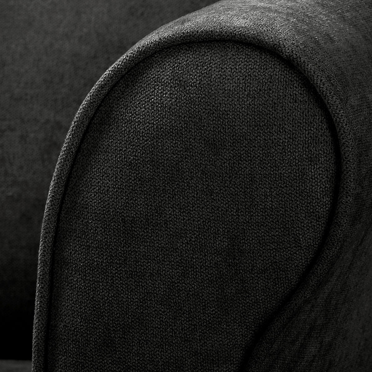 OHRENSESSEL Mikrofaser Schwarz  - Schwarz/Naturfarben, Design, Holz/Textil (87/105/90cm) - Livetastic