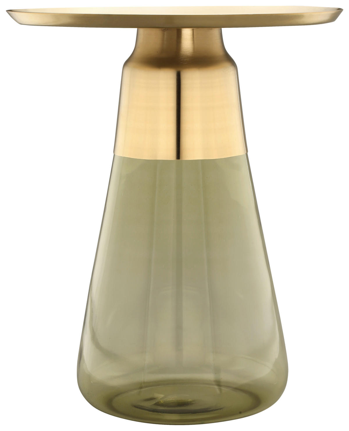 BEISTELLTISCH in Metall, Glas  - Goldfarben/Grün, Design, Glas/Metall (42/51cm) - Kayoom