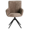 ARMLEHNSTUHL  in Eisen Webstoff  - Beige/Schwarz, Design, Textil/Metall (64/88/60cm) - Novel