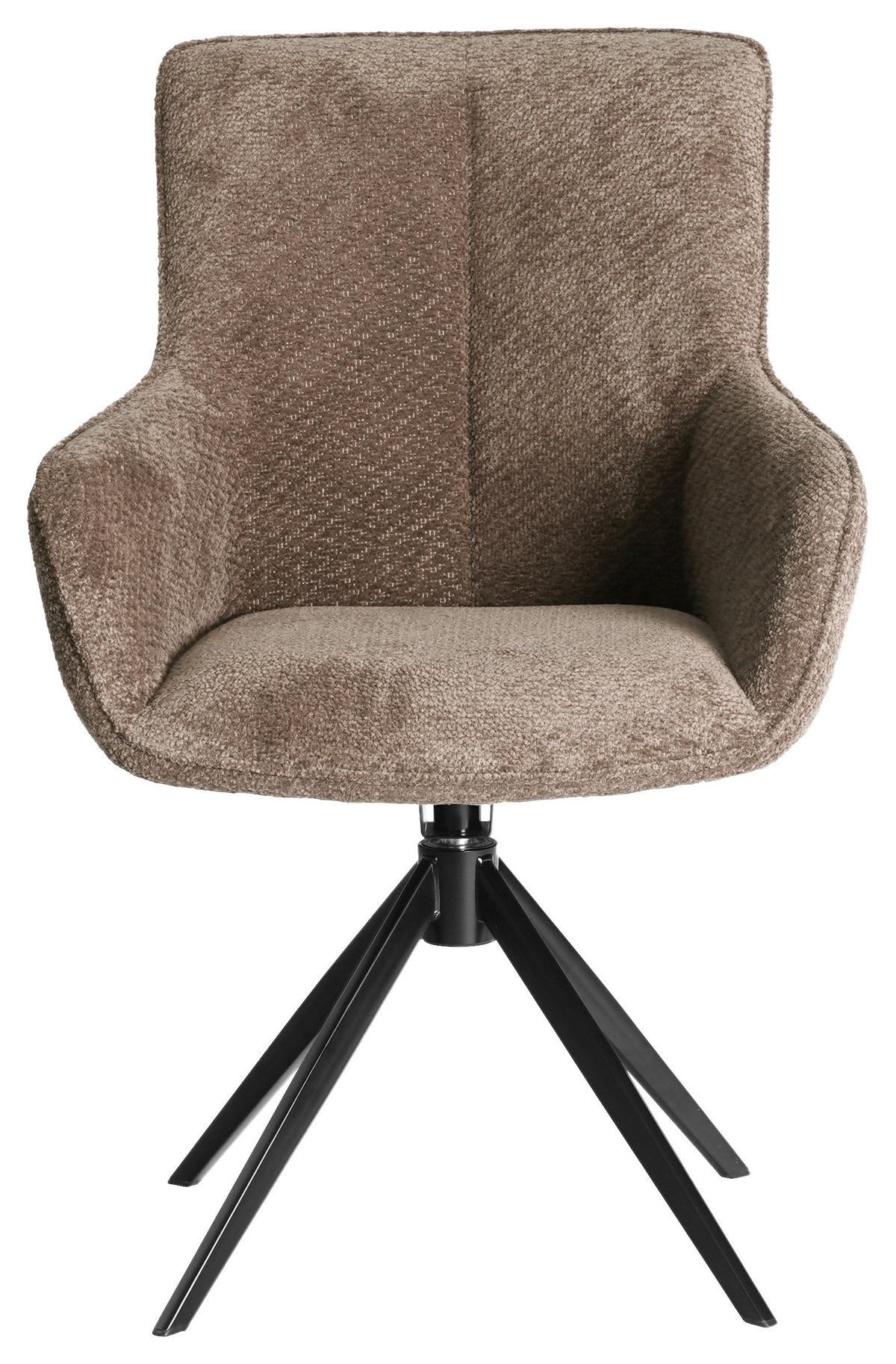 ARMLEHNSTUHL  in Eisen Webstoff  - Beige/Schwarz, Design, Textil/Metall (64/88/60cm) - Novel