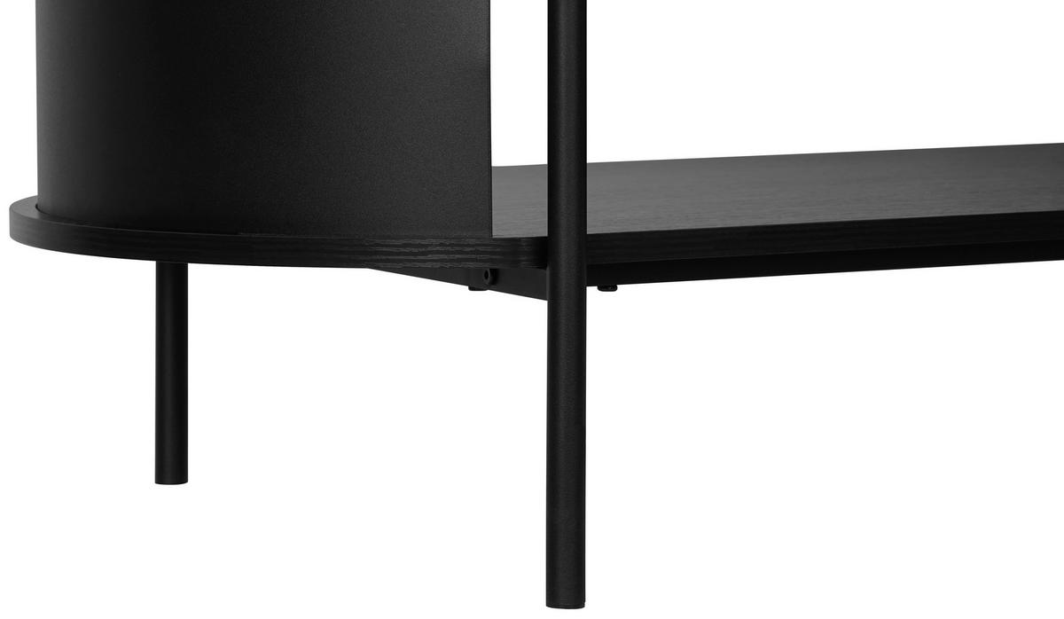 COUCHTISCH 100/54/36,5 cm oval Naturfarben, Schwarz  - Schwarz/Naturfarben, Trend, Holzwerkstoff/Metall (100/54/36,5cm) - Xora