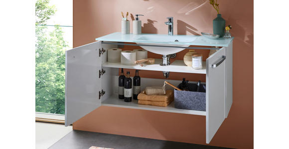 BADEZIMMER 3-teilig  in 105 cm  - Chromfarben/Weiß, KONVENTIONELL, Glas/Holzwerkstoff (105cm) - Xora