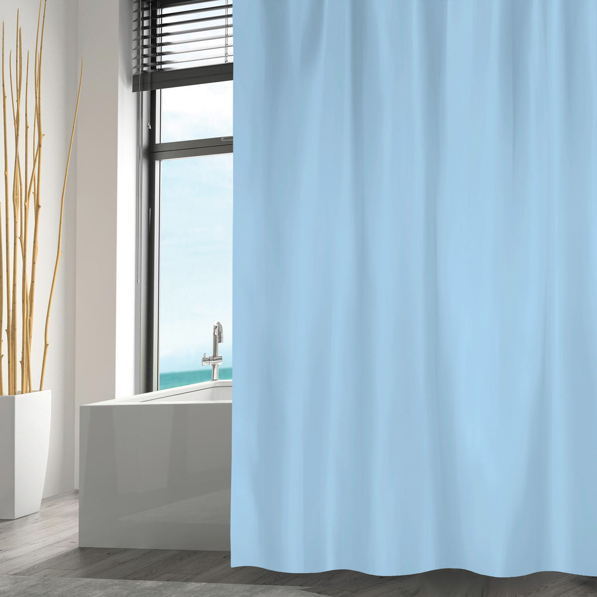DUSCHVORHANG 180/200 cm  - Hellblau, Basics, Textil (180/200cm) - MSV