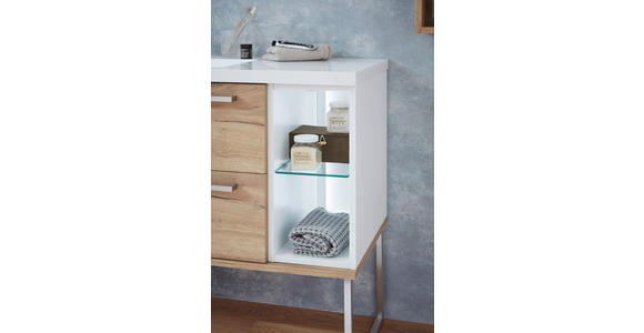 BADEZIMMER in 120 cm - Eichefarben/Weiß, Basics, Glas/Holzwerkstoff (120cm) - Dieter Knoll