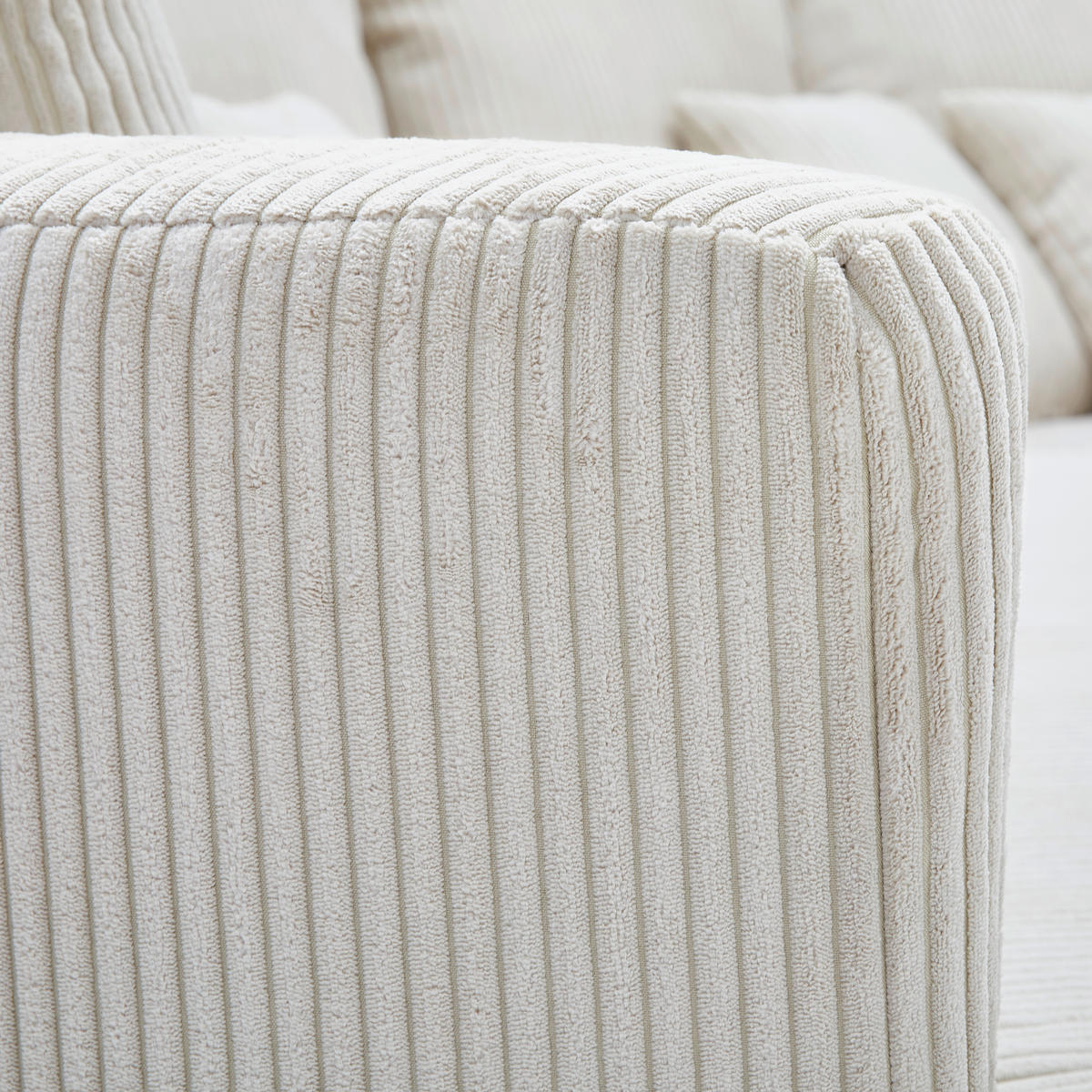 WOHNLANDSCHAFT Beige Cord  - Beige/Schwarz, Design, Kunststoff/Textil (300/160cm) - Livetastic