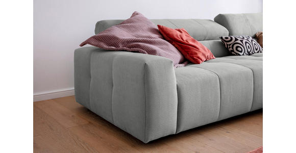 ECKSOFA Grau Feincord  - Schwarz/Grau, KONVENTIONELL, Kunststoff/Textil (311/219cm) - Hom`in