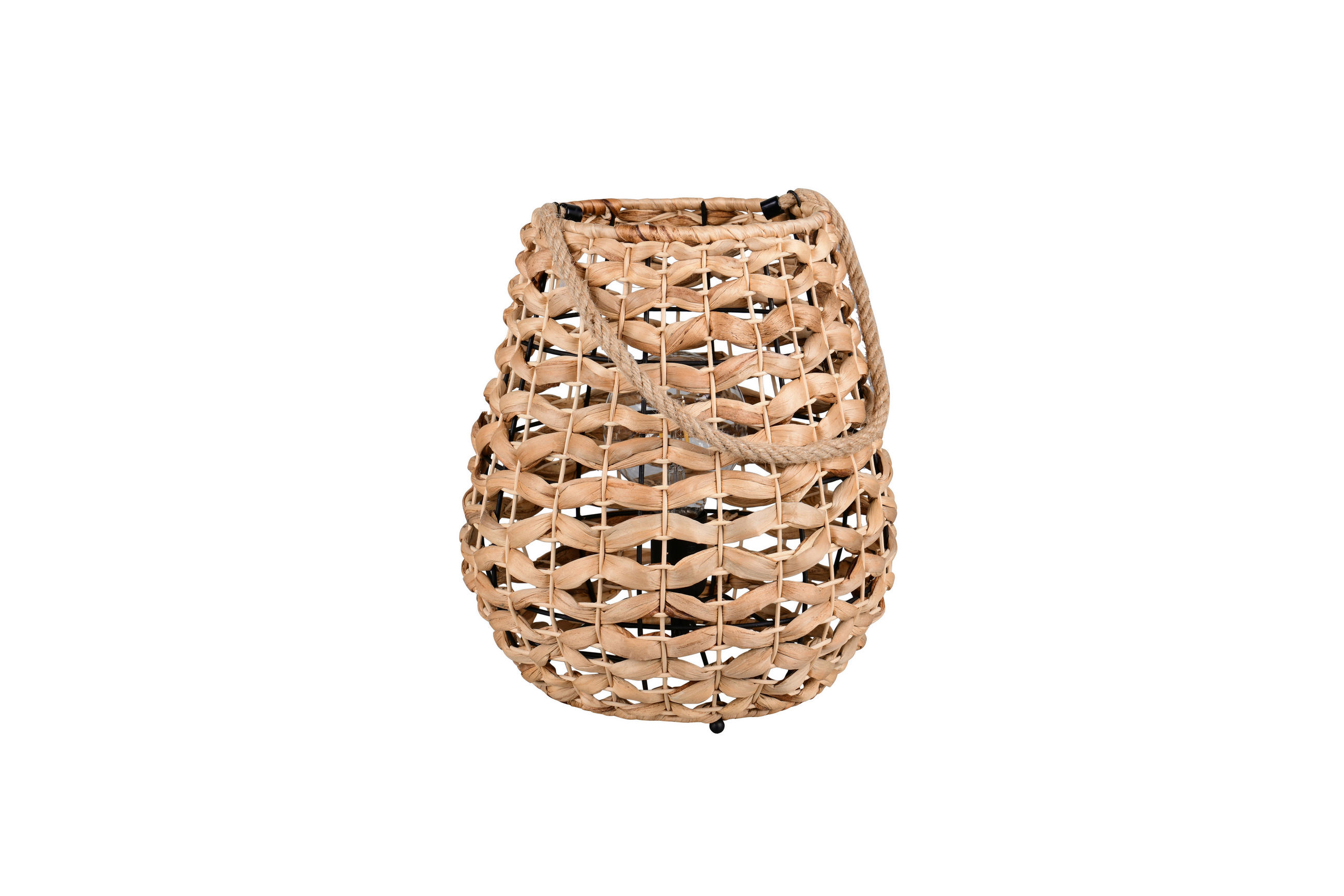 TISCHLEUCHTE - Schwarz/Naturfarben, Natur, Naturmaterialien/Textil (29/55cm)