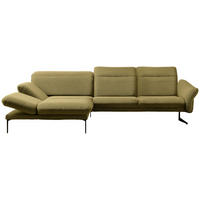 ECKSOFA in Webstoff Hellgrün  - Anthrazit/Hellgrün, Design, Textil/Metall (203/299cm) - Himolla