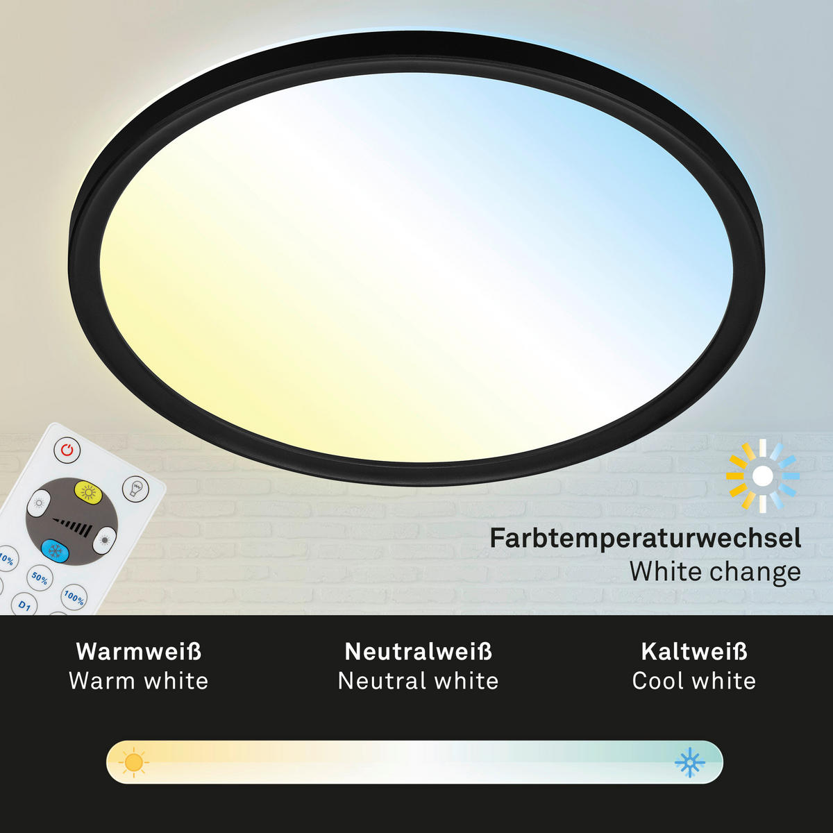 LED-PANEEL  - Schwarz, Design, Kunststoff (29.3/2.8cm)