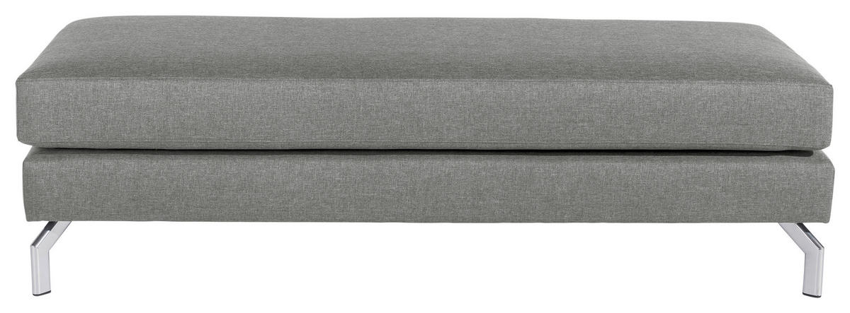HOCKER Flachgewebe Hellgrau  - Silberfarben/Hellgrau, Design, Textil/Metall (155/45/67cm) - Max Winzer