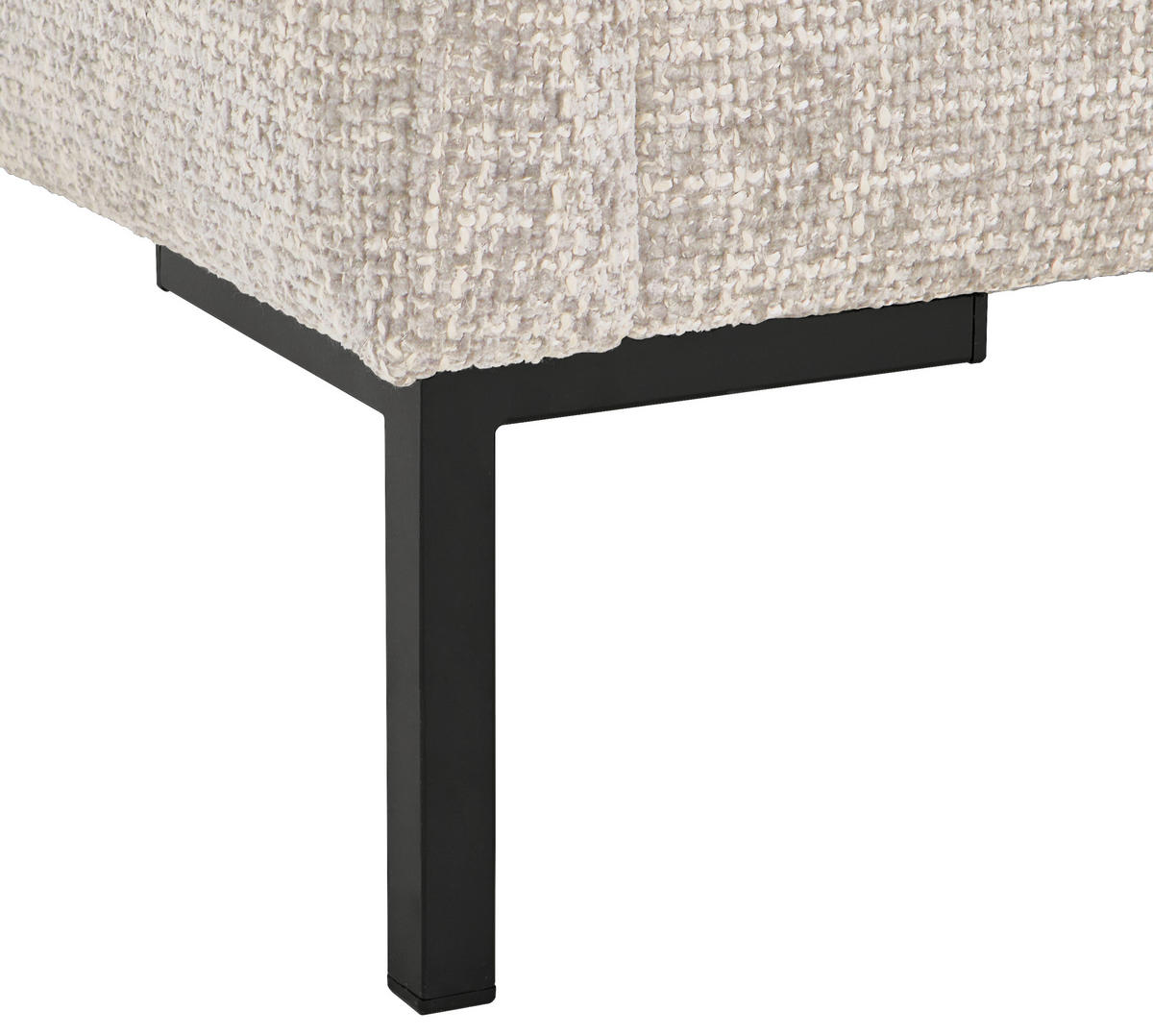 3-SITZER-SOFA in Webstoff Creme  - Creme/Schwarz, Konventionell, Textil/Metall (196/78/90cm) - MID.YOU