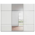 SCHWEBETÜRENSCHRANK 301/223/68 cm 3-türig Grau, Weiß  - Chromfarben/Weiß, KONVENTIONELL, Glas/Holzwerkstoff (301/223/68cm) - Novel