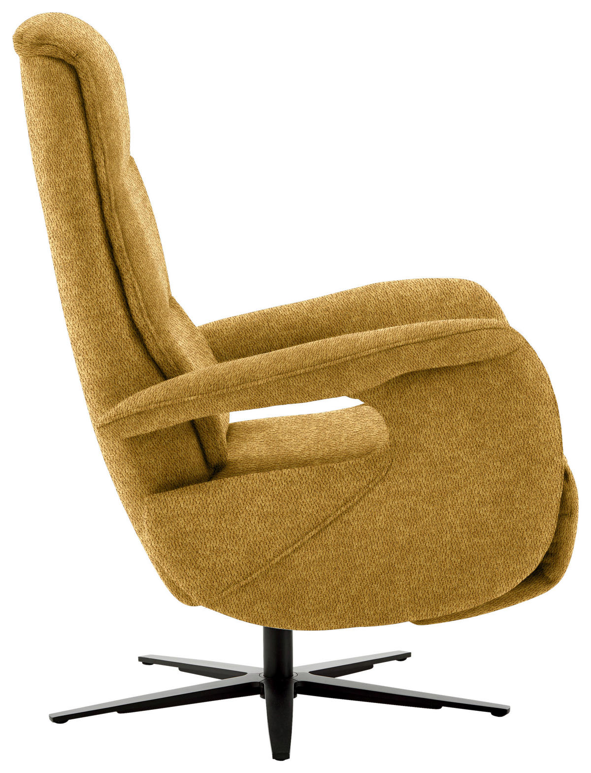 RELAXSESSEL in Textil Goldfarben, Currygelb  - Currygelb/Goldfarben, Design, Textil/Metall (71/112/83-176cm) - Beldomo Style
