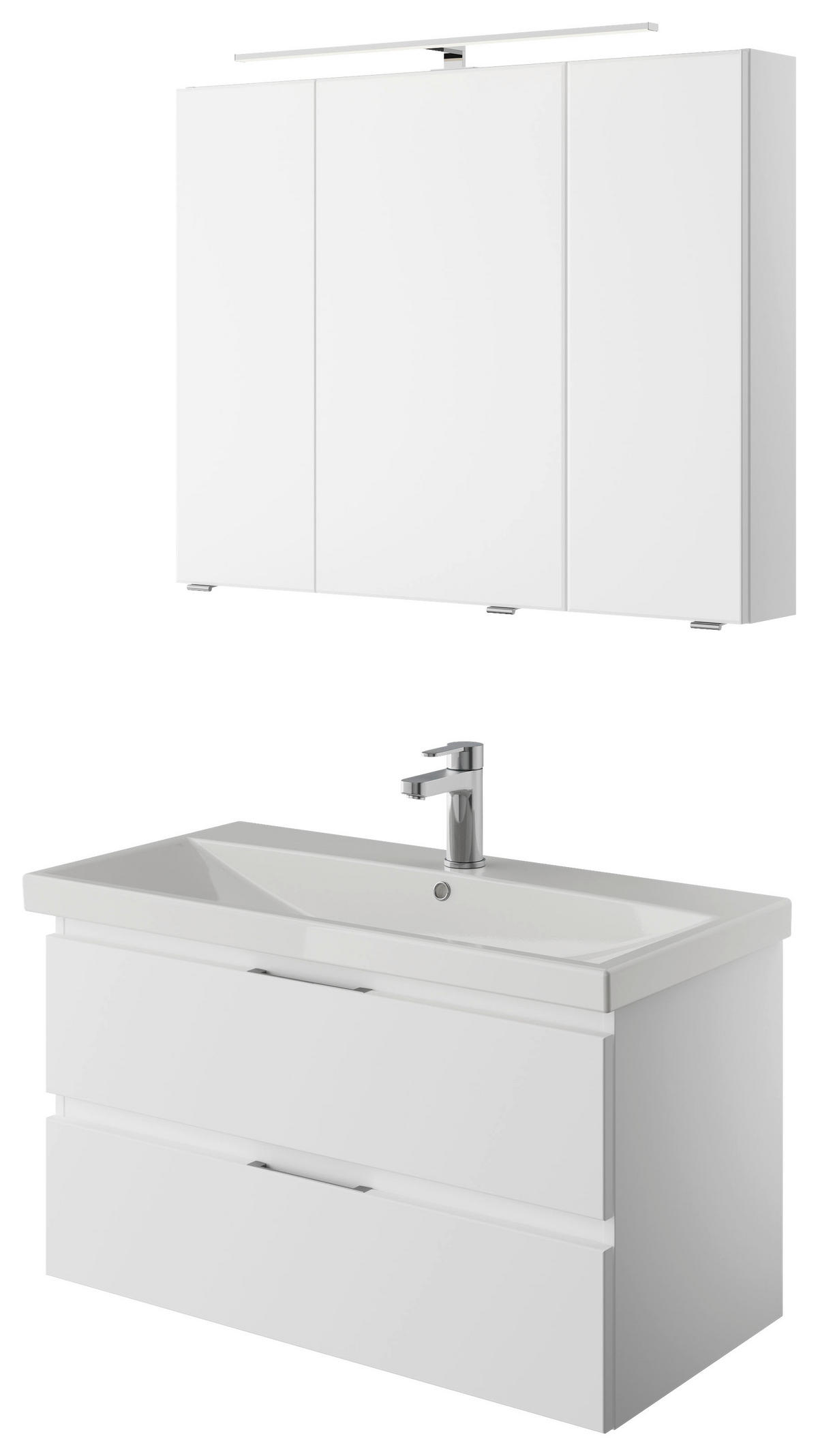 BADEZIMMER  in 90 cm  - Weiß Hochglanz/Weiß, KONVENTIONELL, Holzwerkstoff (90cm) - Pelipal