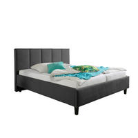 POLSTERBETT 200/200 cm,  in Anthrazit,  - Anthrazit/Schwarz, MODERN, Holz/Textil (200/200cm) - Livetastic