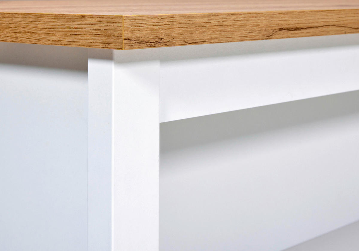 KÜCHENINSEL   in Weiß, Eiche Artisan  - Silberfarben/Weiß, MODERN, Holzwerkstoff/Metall (100/92/60cm) - home24