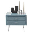 NACHTSCHRANK 60/50,5/45,5 cm  - Türkis/Chromfarben, KONVENTIONELL, Textil/Metall (60/50,5/45,5cm) - Dieter Knoll