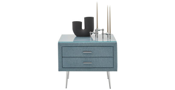 NACHTSCHRANK 60/50,5/45,5 cm - Türkis/Chromfarben, KONVENTIONELL, Textil/Metall (60/50,5/45,5cm) - Dieter Knoll