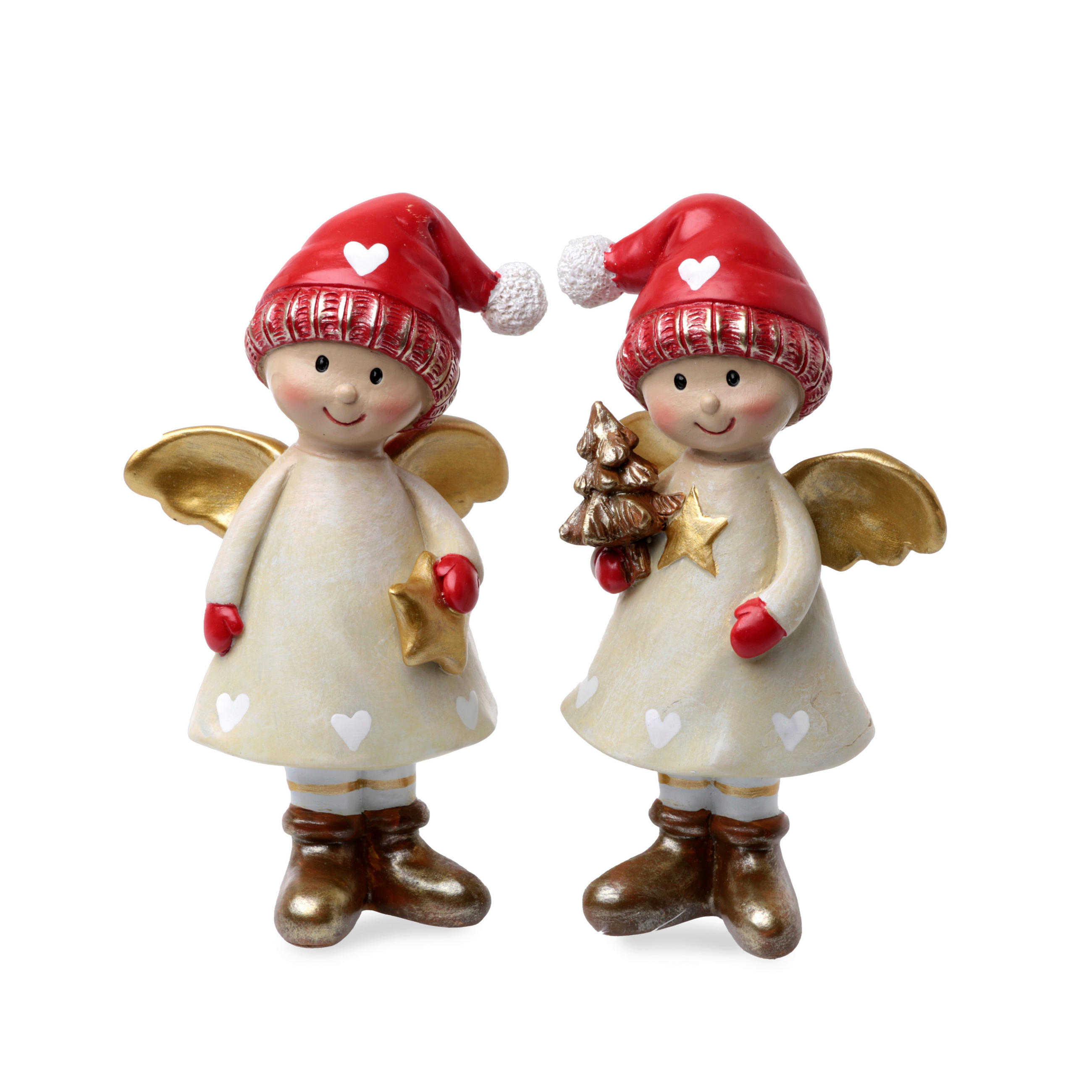 DEKOENGEL - Rot/Creme, LIFESTYLE, Kunststoff (8/5,5/14,5cm) - X-Mas