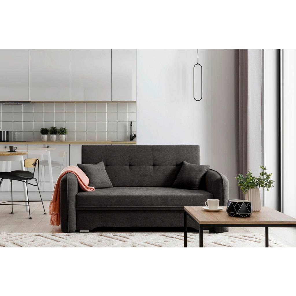 MID.YOU ROZKLADACIA POHOVKA, textil, tmavosivá