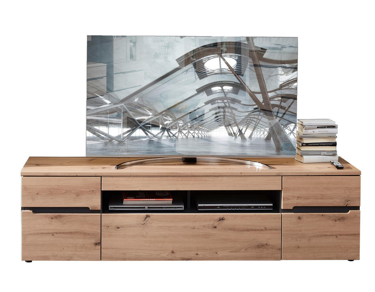 TV KOMODA grafitno siva, hrast artisan  - grafitno siva/hrast artisan, Moderno, pločasti materijal (192/53/47cm) - Modern Living