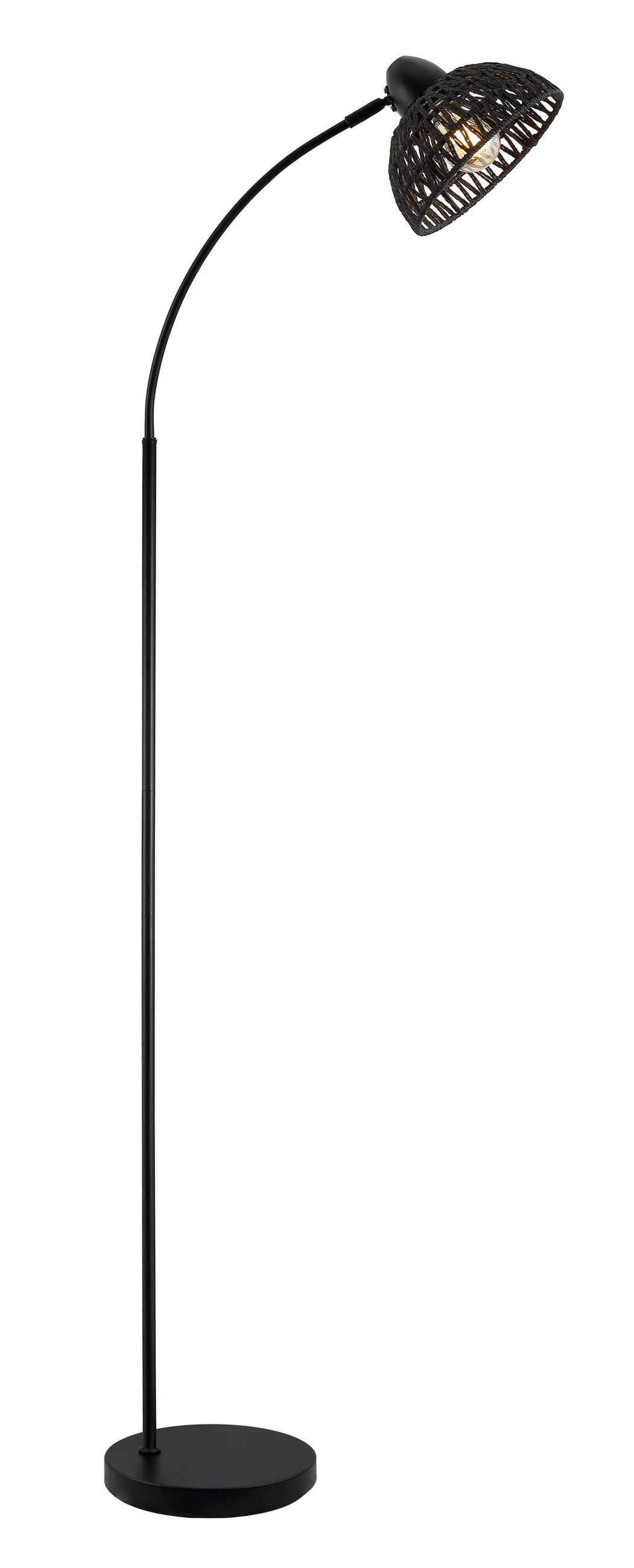 STEHLEUCHTE 55/24/155 cm    - Schwarz, Trend, Papier/Metall (55/24/155cm) - Novel
