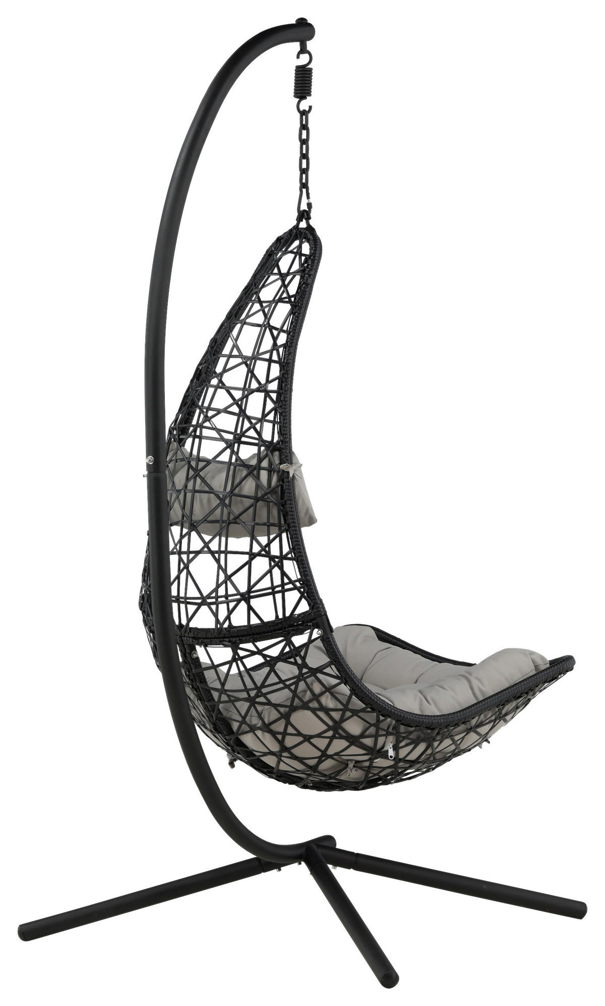 HÄNGFÅTÖLJ   132/205/130 cm  - grå/svart, Klassisk, plast (132/205/130cm) - Gardenson