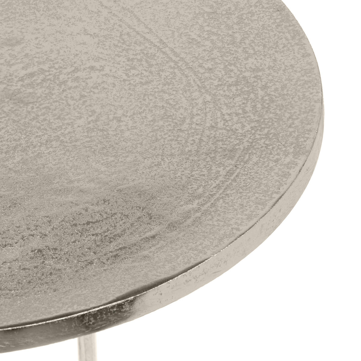 BEISTELLTISCH 38/38/61 cm Silberfarben rund  - Silberfarben, MODERN, Metall (38/38/61cm)