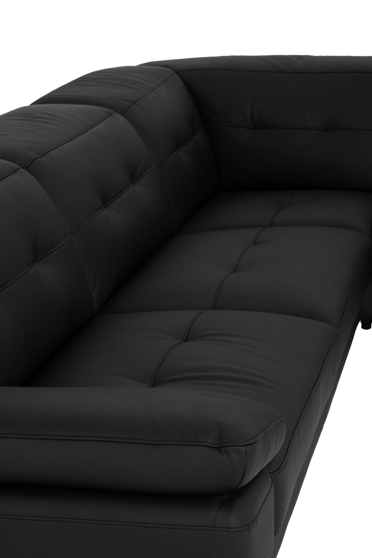 KUTNA GARNITURA koža  crna   - crna, Moderno, koža/tekstil (287/224cm) - MID.YOU