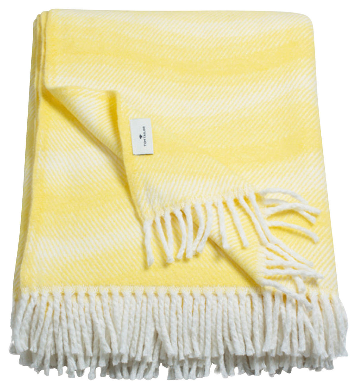 PLÄD 140/200 cm  - ljusgul/cremefärgad, Klassisk, textil (140/200cm) - Tom Tailor
