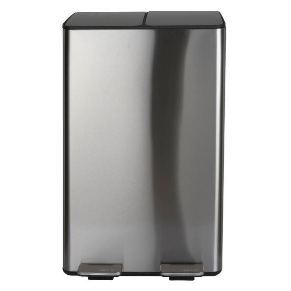 TRETEIMER 60 L  - Silberfarben/Schwarz, Basics, Kunststoff/Metall (45/30cm) - Spirella