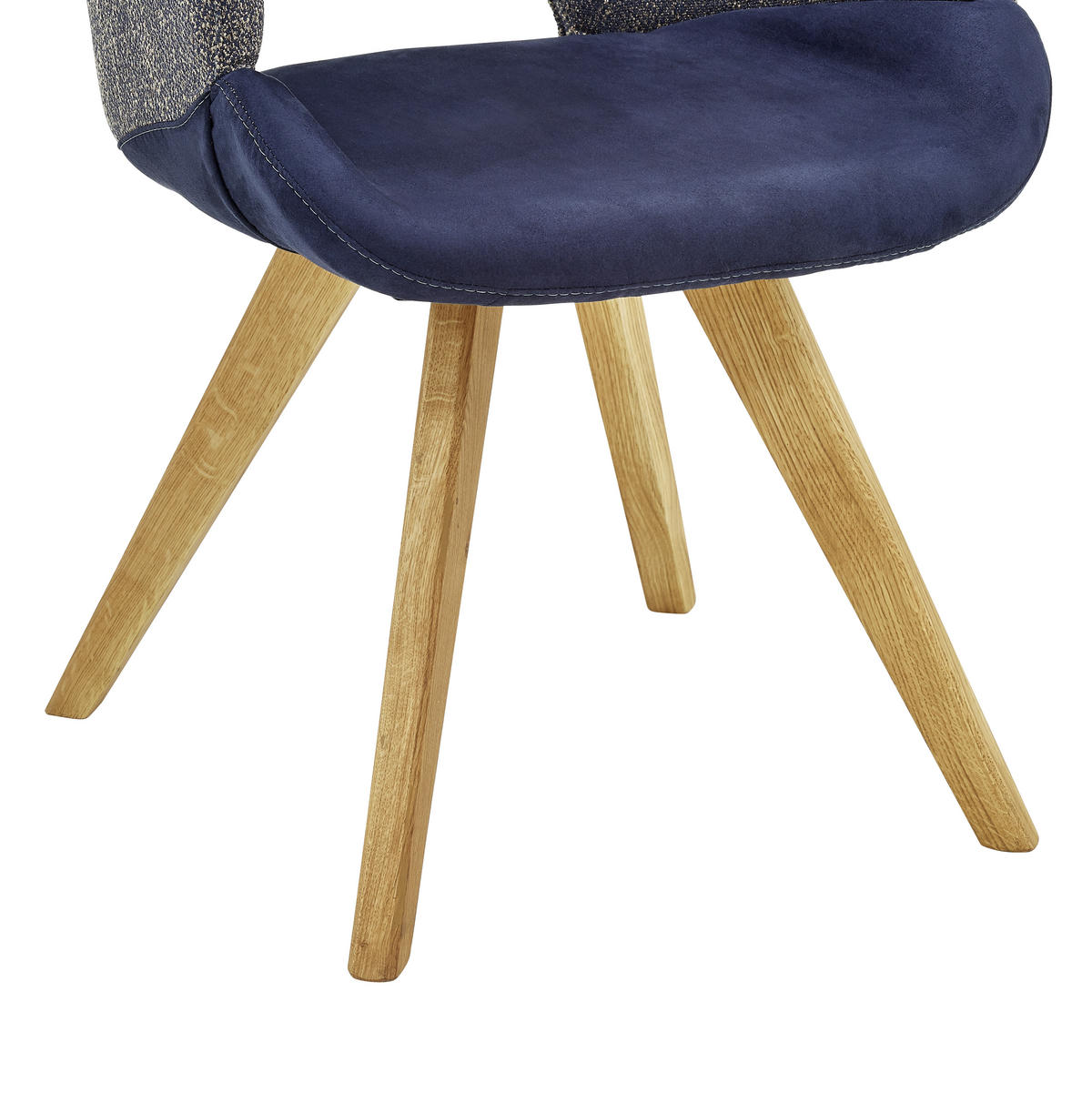 ARMLEHNSTUHL  in Webstoff, Flachgewebe  - Blau/Eichefarben, Design, Holz/Textil (58/83/59cm) - Linea Natura