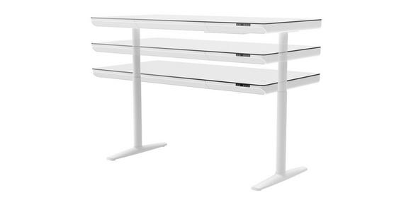 SCHREIBTISCH höhenverstellbar - Weiß, Design, Holzwerkstoff/Kunststoff (160/80/73-118cm) - Novel