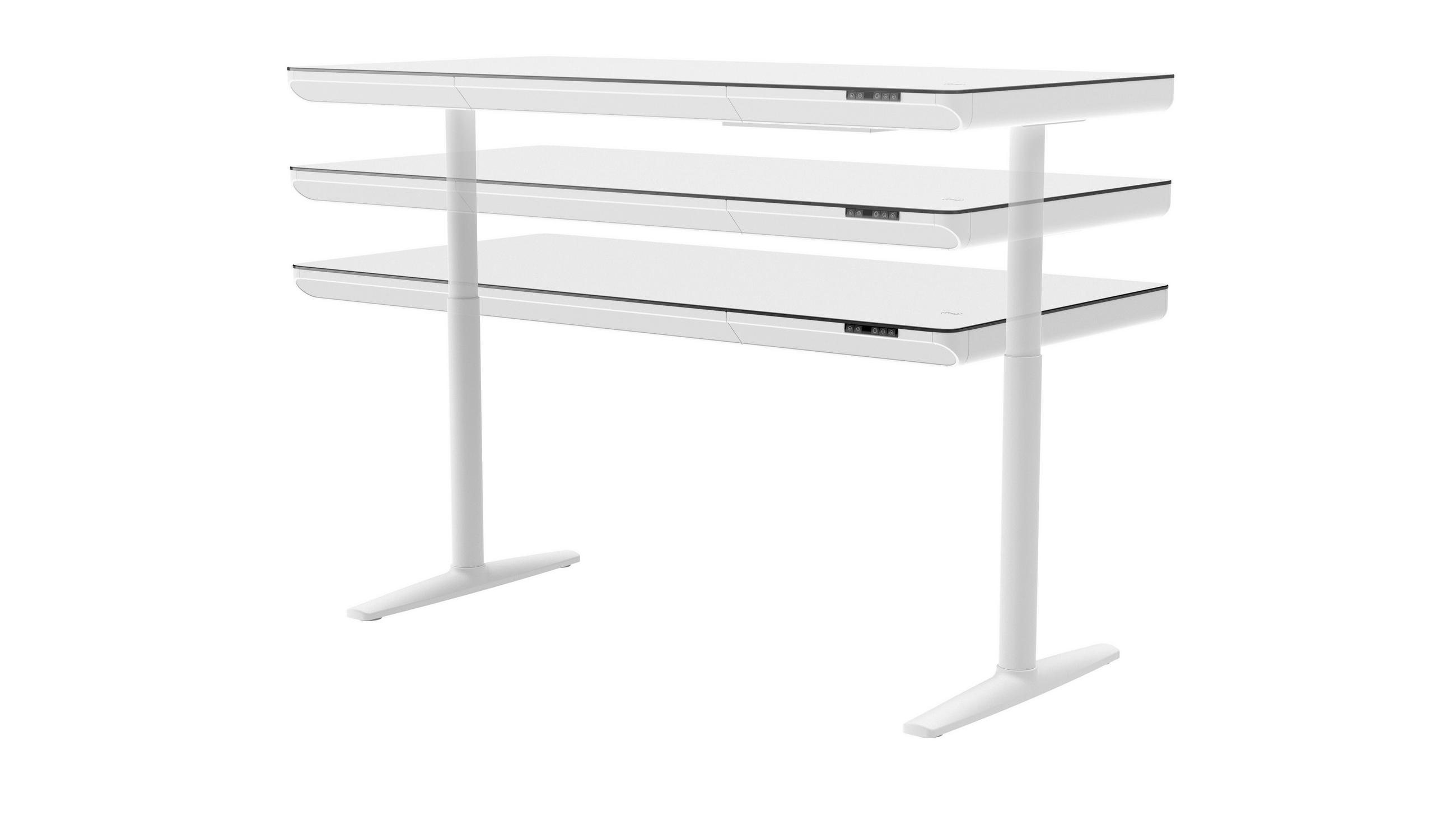 SCHREIBTISCH höhenverstellbar  - Weiß, Design, Holzwerkstoff/Kunststoff (160/80/73-118cm) - Novel