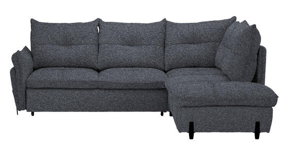 ECKSOFA in Bouclé Grau  - Schwarz/Grau, Design, Textil/Metall (250/220cm) - Xora